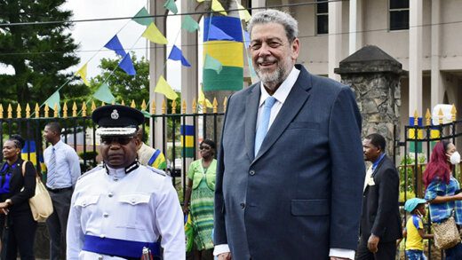 Prime Minister Ralph Gonsalves during the independence parade in Kingstown on Oct. 27, 2022. (Photo: Lance Neverson/Facebook)