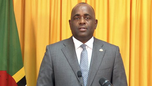 Prime Minister of Dominica Roosevelt Skerrit as he delivered the national address on Sunday, Nov. 6, 2022.