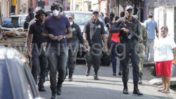 Vincentian police officer during an operation in Kingstown on Thursday, Nov. 17, 2022. 