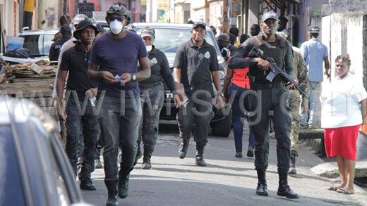 Vincentian police officer during an operation in Kingstown on Thursday, Nov. 17, 2022. 