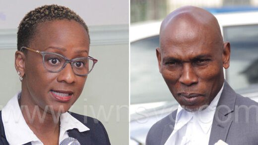 Chief Medical Officer, Dr. Simone Keizer-Beache, left, and lawyer Jomo Thomas. (iWN file photo)