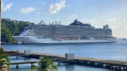 A cruise ship in Kingstown on Dec. 16, 2022. (Photo: Ministry of Tourism, Civil Aviation, Sustainable Development and Culture/Facebook)