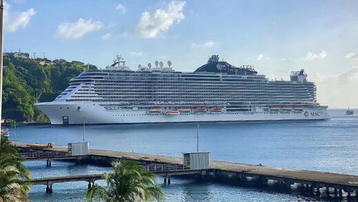 A cruise ship in Kingstown on Dec. 16, 2022. (Photo: Ministry of Tourism, Civil Aviation, Sustainable Development and Culture/Facebook)