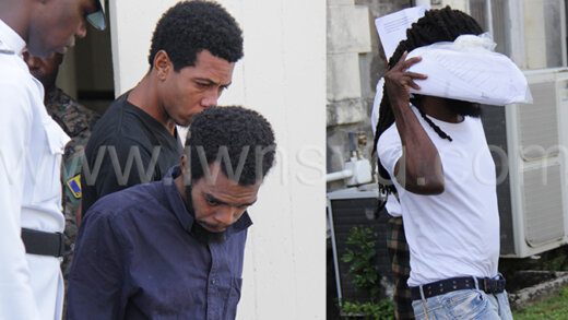 From left, Romrado Wright, Mikhail Thomas and Okqueto Jovan Quinty Jones on their way to prison on Monday, Nov. 28, 2022.