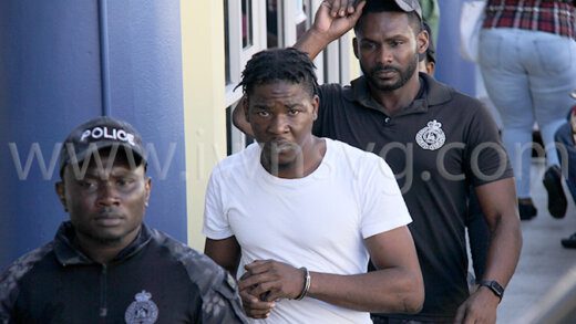 The accused, Bally Alexander, outside the Serious Offences Court on Jan. 2, 2023.