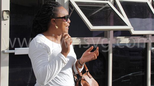 The defendant, Mitra-Ann Prescott outside the Kingstown Magistrate's Court on Jan. 4, 2023.