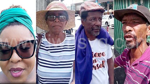 From left: Adriana King, Luzette King, Robert “Patches” Knights-King, and John Mofford in screenshots from videos broadcast on Facebook from outside Parliament on Thursday, Feb. 23, 2023. 