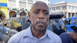 MP for East Kingstown, Fitz Bramble among protesters in Kingstown on Monday, March 20, 2023.