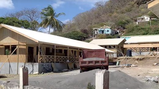 The site of the construction of the school in Union Island on Feb. 17, 2023. (Photo: Searchlight)