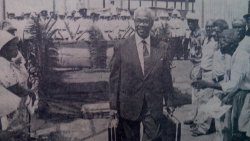 Milton Cato arrives at Parliament as opposition leader after his defeat in the 1984 general elections.