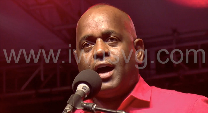Prime Minister of Dominica Roosevelt Skerrit, speaking at the Unity Labour Party rally in Arnos Vale on Sunday, March 26, 2023.