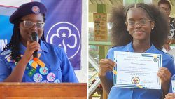 Shania Williams, left, 1st place in debating competition and O'shanna Providence 1st place in the reading competition. 