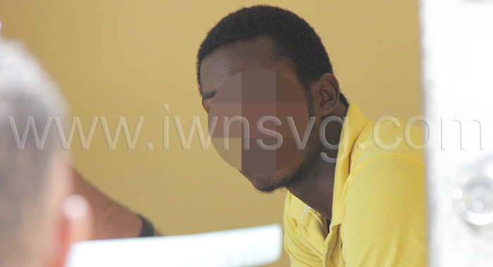 The 15-year-old murder accused outside the Serious Offences Court, in Kingstown on Monday, March 6, 2023.