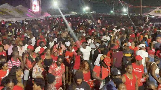 A section of the audience at the ULP rally in Arnos Vale on Sunday, March 26, 2023.