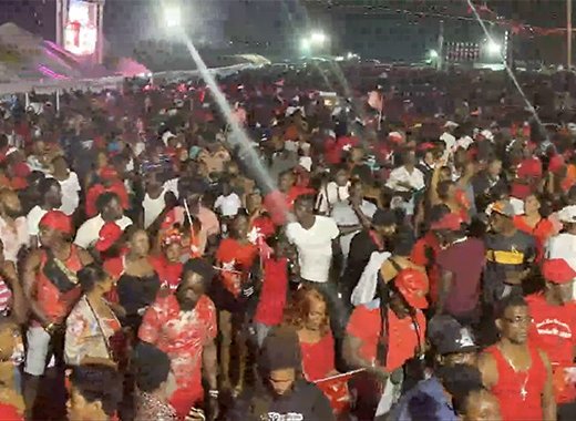 A section of the audience at the ULP rally in Arnos Vale on Sunday, March 26, 2023.