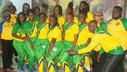 Players and officials of the St. Vincent and the Grenadines netball team in Jamaica October 2022 (Photo by Robertson S. Henry) 