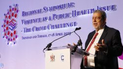 St. Vincent and the Grenadines Prime Minister Ralph Gonsalves participating in round table discussion on violent crime in the region in Trinidad on Monday, April 17, 2023.