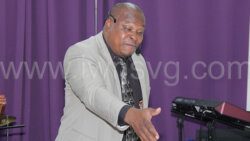 The Reverend Paul Duncan preaching at Rillan Hill Church of the Nazarene on Monday, April 24, 2023.