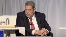 St. Vincent and the Grenadines Prime Minister Ralph Gonsalves participating in round table discussion on violent crime in the region in Trinidad on Monday, April 17, 2023.