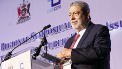 Prime Minister Ralph Gonsalves at the symposium in Trinidad on Monday, April 17, 2023. (Photo: Dr Keith Rowley/Facebook)