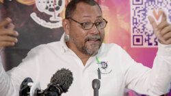 Chairman of the Carnival Development Corporation, Ricky Adams at the press conference in Kingstown on Monday, April 24, 2023.