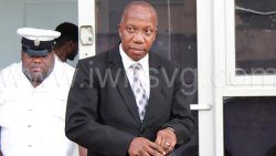 Rickie Burnett leaves the Kingstown Magistrate's Court at 6:38 p.m. on Friday, March 31, 2023 for the final time as senior magistrate. 