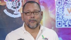 Chairman of the Carnival Development Corporation, Ricky Adams at the press conference in Kingstown on Monday, April 24, 2023. 
