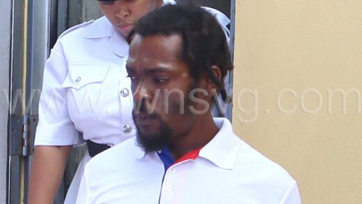 Junior Bibby pictured on May 23, 2023, outside the Serious Offences Court in Kingstown, died after being shot in Trigger Ridge, Redemption Sharpes Monday night, June 10, 2024.