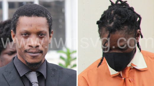 Murderers Schemel "Jacket" Dunbar, left and Kendine "Hoodie" Douglas, outside High Court. No. 1 on May 22, 2023.