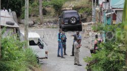 Police at the scene of the shootout in Rillan Hill on Wednesday, May 10, 2023. 