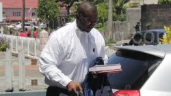 Magistrate John Ballah arrives at the Kingstown Magistrate's Court on Monday, June 26, 2023.