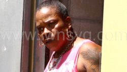 The defendant, Louanne Young leaves the Serious Offences Court on May30, 2023.