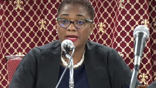 House Speaker Rochelle Forde speaking at the special sitting of Parliament on Thursday, June 1, 2023.