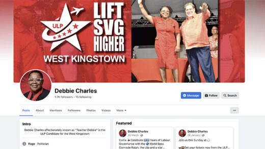 A screeenshot made on Sunday, July 30, 23 at 7:06 a.m. of the Debbie Charles campaign page on Facebook.