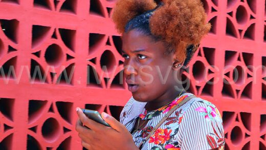 Dericia Parsons leaves the Colonarie Magistrates Court on July 6, 2023 having been convicted of three offences. 