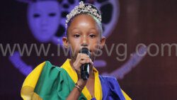 Primary School Calypso Monarch 2023, Devine Walters performs at Dimanche Gras at Victoria Park on July 9, 2023.