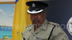 Head of the Eastern Division of the Royal St. Vincent and the Grenadines Police Force, Superintendent of Police Hesran Ballantyne at the press conference in Kingstown on July 19, 2023.