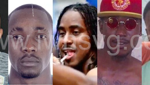 The five people shot and killed in Kingstown on July 19, 2023. From left: Lamont “Dutchie” Hector, Jamal “Dutty” Bobb, Dondre Hillocks, Ricky Taylor, and Kashie Primus.