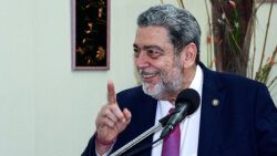 Prime Minister Ralph Gonsalves speaking at the swearing in of Senator Benarva Browne at Government House on Wednesday, July 12, 2023. (Photo: Facebook/Lance Neverson)