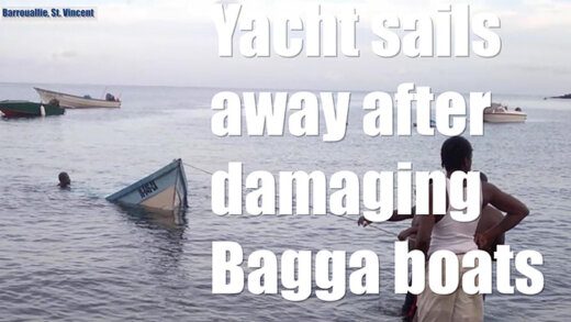 Yatch sails away