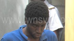 Murder accused Omari Bramble leaves the Serious Offences Court in Kingstown on Wednesday, July 12, 2023