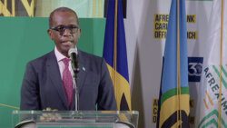 Prime Minister Phillip J Pierre, speaking at the launch of Afreximbank in Barbados on Friday, July 4, 2023. (CMC Photo)