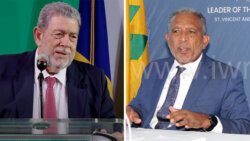 Prime Minister Ralph Gonsalves, left, and Opposition Leader Godwin Friday. (File photo)