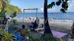 Members of the public enjoy Brighton Salt Pond on Monday, July 31, 2023.