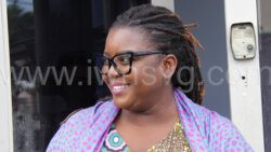 The defendant, Adriana King leaves the Kingstown Magistrate's Court on Thursday, Sept. 14, 2023.