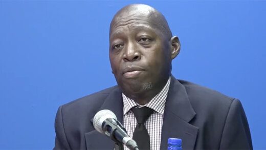 Grenada's head of the Criminal Investigation Department, Superintendent Esau Pierre speaking at a press conference in St. George's on Tuesday, Sept. 12, 2024. 