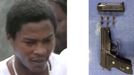 The deceased, Jamal Finch aka Cribit, left (Searchlight photo) and the firearm that police said was found at his home on Monday.
