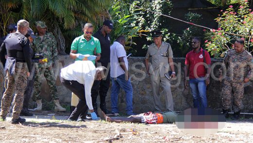 The scene in Buccament Bay, where Jovanne Baptiste was shot and killed on Thursday, Sept. 7, 2023.