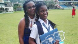 Scholarship recipient Kayla Bobb, right, and her mother, Suzan Reece-Bobb. 