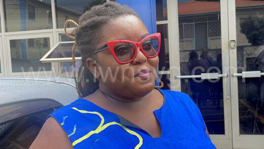 The accused teacher, Adriana King outside Kingstown Magistrate's Court on Wednesday, Oct. 23, 2023.